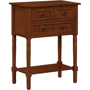 image:imageConvenience Concepts Kendra Entryway Hall Table 2375  3 Storage Drawers Traditional Console with Shelf for Decor Office amp Hallway Organizer No Tools Assembly Solid Wood Legs BlackCherry