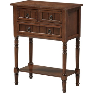 image:imageConvenience Concepts Kendra Entryway Hall Table 2375  3 Storage Drawers Traditional Console with Shelf for Decor Office amp Hallway Organizer No Tools Assembly Solid Wood Legs BlackEspresso