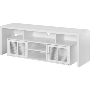 image:imageConvenience Concepts Lexington TV Stand with Storage Cabinets and Shelves 60 White R40573White
