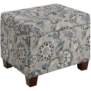 image:imageConvenience Concepts Madison Storage Ottoman 2175  Modern Upholstered Footstool amp Seat with Hinged Lid for Transitional Living Room Bedroom Hallway amp Entryway Espresso Vegan LeatherGray Flora Fabric
