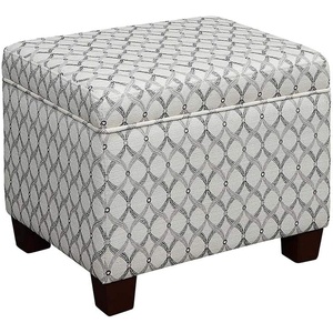 image:imageConvenience Concepts Madison Storage Ottoman 2175  Modern Upholstered Footstool amp Seat with Hinged Lid for Transitional Living Room Bedroom Hallway amp Entryway Espresso Vegan LeatherRibbon Pattern Fabric