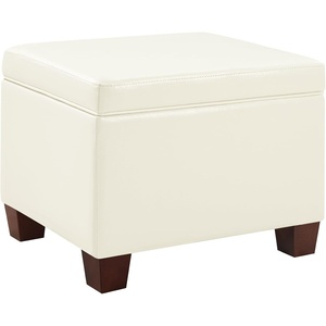 image:imageConvenience Concepts Madison Storage Ottoman 2175  Modern Upholstered Footstool amp Seat with Hinged Lid for Transitional Living Room Bedroom Hallway amp Entryway Espresso Vegan LeatherIvory Vegan Leather
