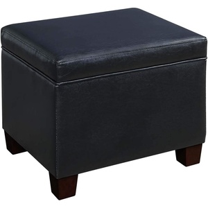 image:imageConvenience Concepts Madison Storage Ottoman 2175  Modern Upholstered Footstool amp Seat with Hinged Lid for Transitional Living Room Bedroom Hallway amp Entryway Espresso Vegan LeatherBlack Vegan Leather