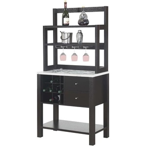 image:imageConvenience Concepts Newport Serving Bar EspressoFaux MarbleBlack Faux MarbleEspresso