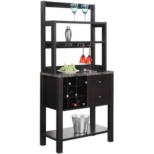 image:imageConvenience Concepts Newport Serving Bar EspressoFaux MarbleEspresso  Faux Marble