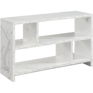 image:imageConvenience Concepts Northfield TV Stand Console with Shelves BarnwoodWhite Faux Marble
