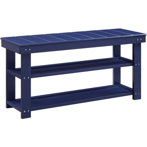 image:imageConvenience Concepts Oxford Utility Mudroom Bench BlackCobalt Blue