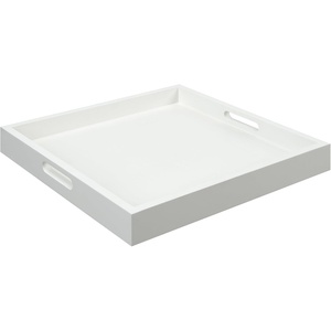 image:imageConvenience Concepts Palm Beach Serving Tray 1675  Kitchen amp Living Room Square Wood Decorative Tray Ottoman Accent Tray Coffee Table Tray Counter Organization amp Storage Mustard YellowWhite
