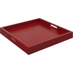 image:imageConvenience Concepts Palm Beach Serving Tray 1675  Kitchen amp Living Room Square Wood Decorative Tray Ottoman Accent Tray Coffee Table Tray Counter Organization amp Storage Mustard YellowRed