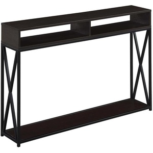 image:imageConvenience Concepts Tucson Deluxe 2 Tier Console Table SandstoneEspresso  Black