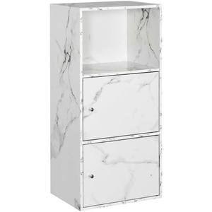 image:imageConvenience Concepts Xtra Storage 2 Door Cabinet with Shelf BarnwoodWhite Faux Marble