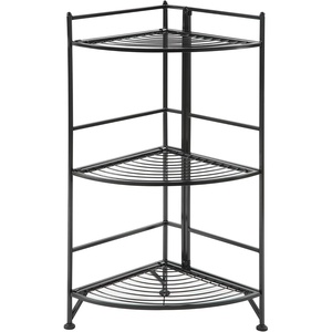 image:imageConvenience Concepts Xtra Storage 3 Tier Folding Metal Corner Shelf BlackBlack