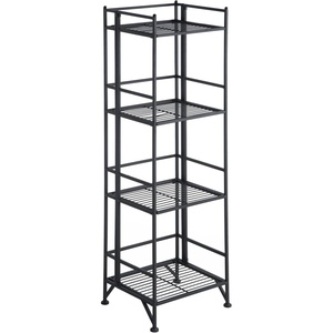 image:imageConvenience Concepts Xtra Storage 4 Tier Folding Metal Shelf BlackBlack