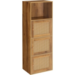 image:imageConvenience Concepts Xtra Storage Boho Weave 3 Door Cabinet 165  Modern Rattan Organizer with Shelf for Living Room Bathroom Office Home Library Closet Brown Autumn HazeBeige BarleyBoho  Modern  Contemporary  Minimalist