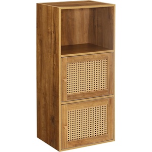 image:imageConvenience Concepts Xtra Storage Boho Weave 3 Door Cabinet 165  Modern Rattan Organizer with Shelf for Living Room Bathroom Office Home Library Closet Brown Autumn HazeBeige Barley2 Door Cabinet