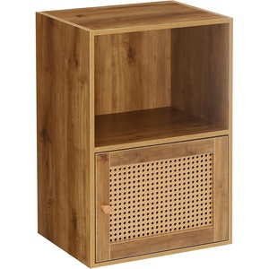 image:imageConvenience Concepts Xtra Storage Boho Weave 3 Door Cabinet 165  Modern Rattan Organizer with Shelf for Living Room Bathroom Office Home Library Closet Brown Autumn HazeBeige Barley1 Door Cabinet
