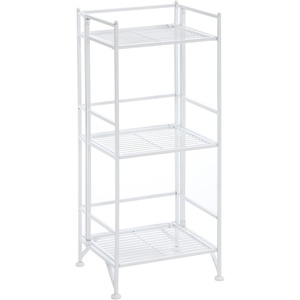 image:imageConvenience Concepts Xtra Storage Shelves  3Tier Folding Metal Shelving Modern Shelves for Storage and Display in Living Room Bathroom Office Closet Kitchen Garage Plant Storage WhiteWhite