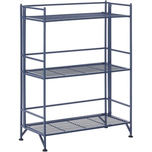 image:imageConvenience Concepts Xtra Storage Shelves  3Tier Wide Folding Metal Storage Shelves Closet Organizer for Office Laundry Room Bedroom Garage Kitchen Bathroom Cobalt BlueCobalt Blue