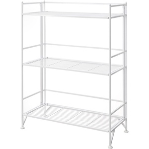 image:imageConvenience Concepts Xtra Storage Shelves  3Tier Wide Folding Metal Storage Shelves Closet Organizer for Office Laundry Room Bedroom Garage Kitchen Bathroom Cobalt BlueWhite