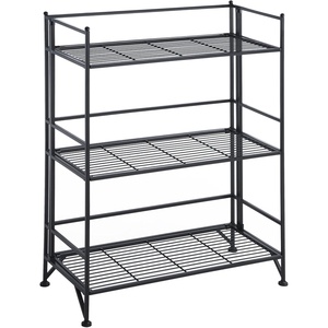 image:imageConvenience Concepts Xtra Storage Shelves  3Tier Wide Folding Metal Storage Shelves Closet Organizer for Office Laundry Room Bedroom Garage Kitchen Bathroom Cobalt BlueBlack