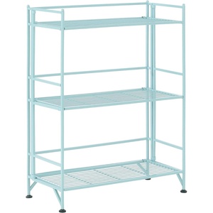 image:imageConvenience Concepts Xtra Storage Shelves  3Tier Wide Folding Metal Storage Shelves Closet Organizer for Office Laundry Room Bedroom Garage Kitchen Bathroom Cobalt BlueSea Foam