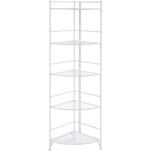 image:imageConvenience Concepts Xtra Storage Shelves  5Tier Corner Folding Metal Storage Shelves Closet Organizer for Office Laundry Room Bedroom Garage Kitchen Bathroom BlackWhite