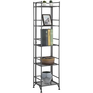 image:imageConvenience Concepts Xtra Storage Shelves  5Tier Folding Metal Storage Shelves Closet Organizer for Office Laundry Room Bedroom Garage Kitchen Bathroom WhiteSpeckled Gray