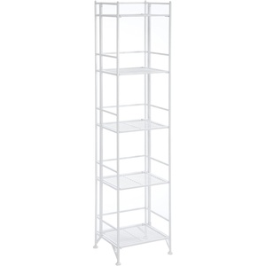 image:imageConvenience Concepts Xtra Storage Shelves  5Tier Folding Metal Storage Shelves Closet Organizer for Office Laundry Room Bedroom Garage Kitchen Bathroom WhiteWhite