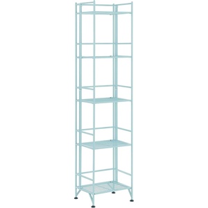 image:imageConvenience Concepts Xtra Storage Shelves  5Tier Folding Metal Storage Shelves Closet Organizer for Office Laundry Room Bedroom Garage Kitchen Bathroom WhiteSeafoam