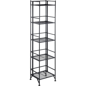 image:imageConvenience Concepts Xtra Storage Shelves  5Tier Folding Metal Storage Shelves Closet Organizer for Office Laundry Room Bedroom Garage Kitchen Bathroom WhiteBlack