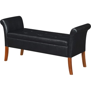 image:imageDesigns4Comfort Garbo Entryway Storage BenchBlack Faux Leather