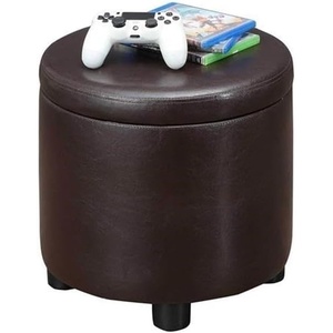 image:imageDesigns4Comfort Round Accent Storage Ottoman with Reversible Tray LidEspresso