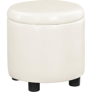 image:imageDesigns4Comfort Round Accent Storage Ottoman with Reversible Tray LidWhite