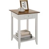 image:imageConvenience Concepts American Heritage 1Drawer End Table with Shelf DriftwoodWhiteDriftwoodWhite