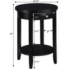 image:imageConvenience Concepts American Heritage Baldwin End Table 1825  Round Classic Living Room Side Table with Storage Drawer amp Shelf Family Room Accent Table Bedroom Nightstand BlackBlack