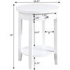 image:imageConvenience Concepts American Heritage Baldwin End Table 1825  Round Classic Living Room Side Table with Storage Drawer amp Shelf Family Room Accent Table Bedroom Nightstand BlackWhite
