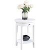 image:imageConvenience Concepts American Heritage Baldwin End Table 1825  Round Classic Living Room Side Table with Storage Drawer amp Shelf Family Room Accent Table Bedroom Nightstand BlackWhite