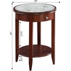 image:imageConvenience Concepts American Heritage Baldwin End Table with Drawer Mahogany  Faux Marble
