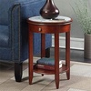 image:imageConvenience Concepts American Heritage Baldwin End Table with Drawer Mahogany  Faux Marble
