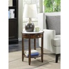 image:imageConvenience Concepts American Heritage Baldwin End Table with Drawer White Marble  EspressoEspresso
