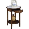 image:imageConvenience Concepts American Heritage Baldwin End Table with Drawer White Marble  EspressoEspresso