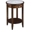 image:imageConvenience Concepts American Heritage Baldwin End Table with Drawer White Marble  EspressoEspresso