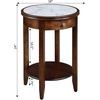 image:imageConvenience Concepts American Heritage Baldwin End Table with Drawer White Marble  EspressoEspresso