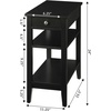 image:imageConvenience Concepts American Heritage Chairside End Table with Drawer 235  Classic Living Room Table with Storage Shelf Bedroom Nightstand BlackBlack