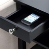 image:imageConvenience Concepts American Heritage Chairside End Table with Drawer 235  Classic Living Room Table with Storage Shelf Bedroom Nightstand BlackBlack