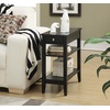 image:imageConvenience Concepts American Heritage Chairside End Table with Drawer 235  Classic Living Room Table with Storage Shelf Bedroom Nightstand BlackBlack