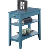 image:imageConvenience Concepts American Heritage Chairside End Table with Drawer 235  Classic Living Room Table with Storage Shelf Bedroom Nightstand BlackBlue