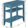 image:imageConvenience Concepts American Heritage Chairside End Table with Drawer 235  Classic Living Room Table with Storage Shelf Bedroom Nightstand BlackBlue