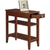 image:imageConvenience Concepts American Heritage Chairside End Table with Drawer 235  Classic Living Room Table with Storage Shelf Bedroom Nightstand BlackCherry