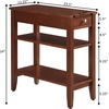 image:imageConvenience Concepts American Heritage Chairside End Table with Drawer 235  Classic Living Room Table with Storage Shelf Bedroom Nightstand BlackCherry